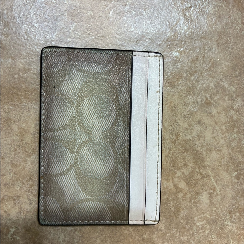 Coach Tan and White Clutch
